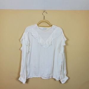 Sandro White India Woven Top in White Size M